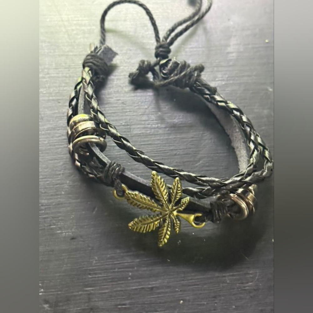 Layered Faux Leather Bracelet